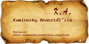 Kaminszky Anasztázia névjegykártya
